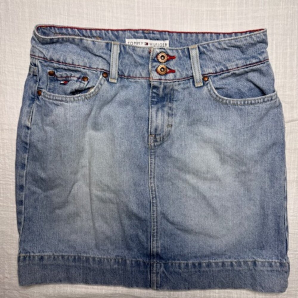 Vintage Tommy Hilfiger denim Skirt Short Jeans Skirt Size 4 Nice Condition
